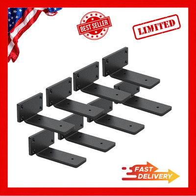 4 Pack Shelf Brackets 4 Inch Floating Shelf Bracket 1/5 Inch Thick Heavy Duty Hi