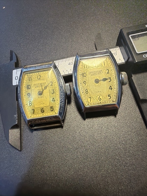 AZ81 Lot Of Two Ingraham Watch Wrist-Fit Mechanical Wind Repair/Parts USA As Is