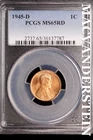 1945-D Lincoln Wheat Cent-PCGS MS 65 Red Choice Gem BU No Reserve #SLK995