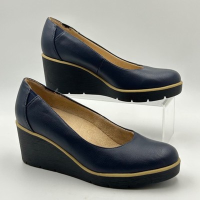 Soul Naturalizer About time Wedge Pump Women 6.5 Navy Platform Lug Sole Shoes