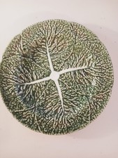 Vintage Bordallo Pinheiro Cabbage Green Round 8.5 In Plate -Made in Portugal