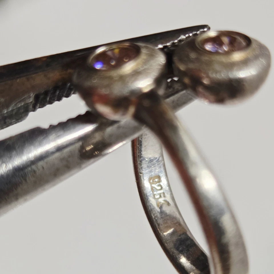 Anillo Torque Vintage FOSSIL Plata Esterlina 925 Para Mujer Talla 6 Rosa Circonita Cúbica  Foto 4 de 4