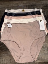 Adrienne Vittadini Womens Brief Underwear Panties 5-Pair Nylon Blend M