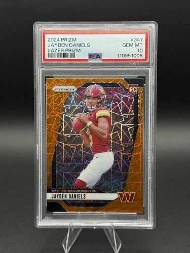 2024 Panini Prizm - Rookies Jayden Daniels #347 Lazer Prizm (RC) PSA 10 GEM MT