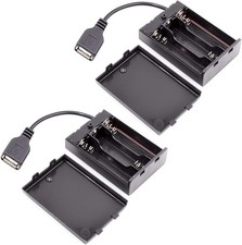 TEAYIR Pack of 2 3 AA Battery Holder, 4.5-5V with Cover and On/Off Switch