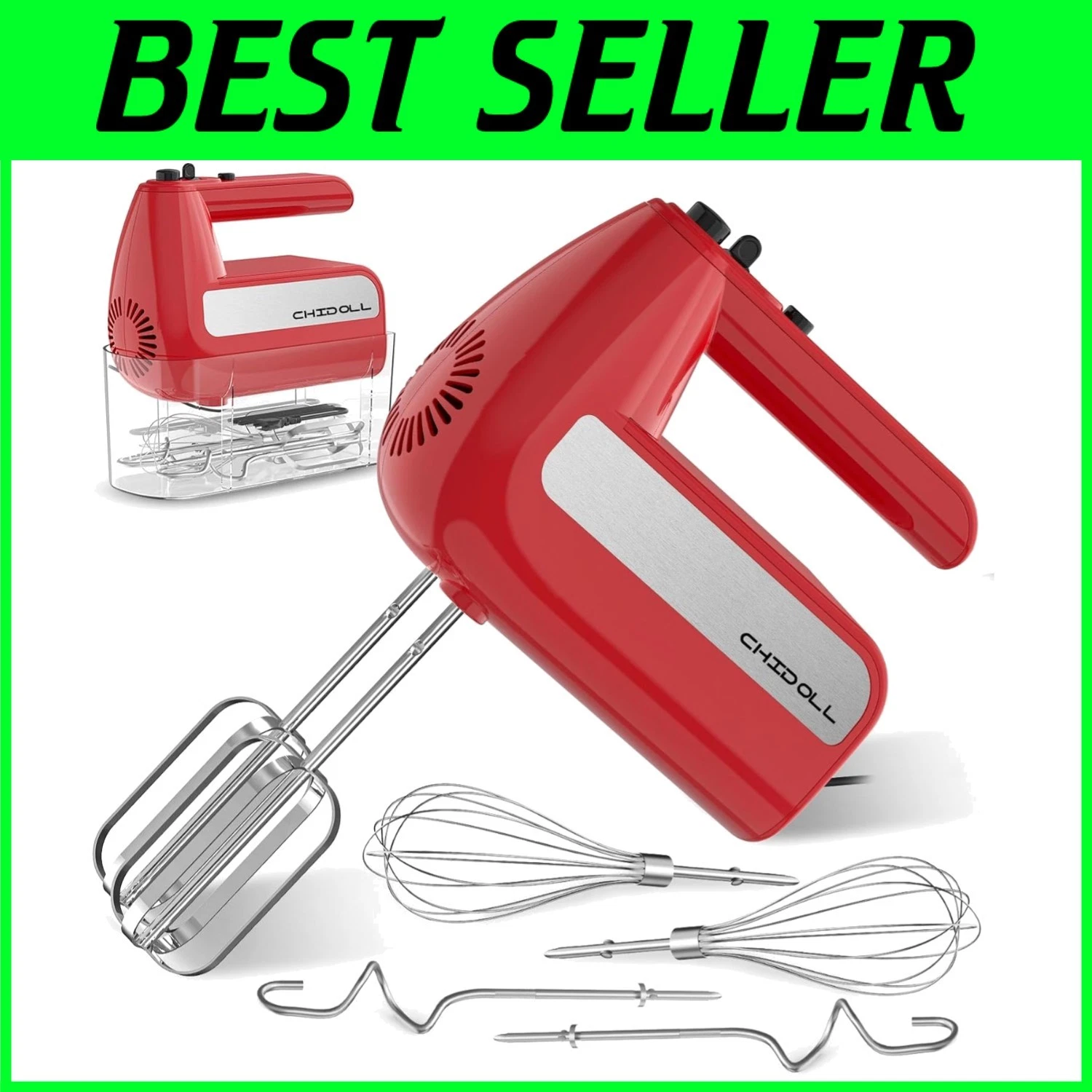 Kitchen Hand Mixer 800W with 6 Stainless Attachments*
Opens in a new window or tab