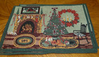Christmas Tapestry Placemats  Christmas tree with Fireplace Set Of 6