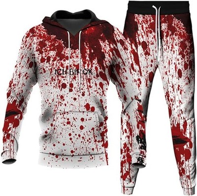 Generisch Halloween Kostüm Herren Damen, Horror Halloween Kostüm Männer Jogging