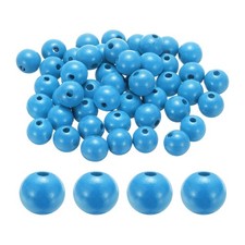 50pcs 20mm Sky Blue Round Wood Beads 4.5mm Large Hole for Jewelry Making,
