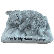 Cat Memorial Stones Grave Markers Outdoor Tribute Statue-Pet Cat Memorial Fig...