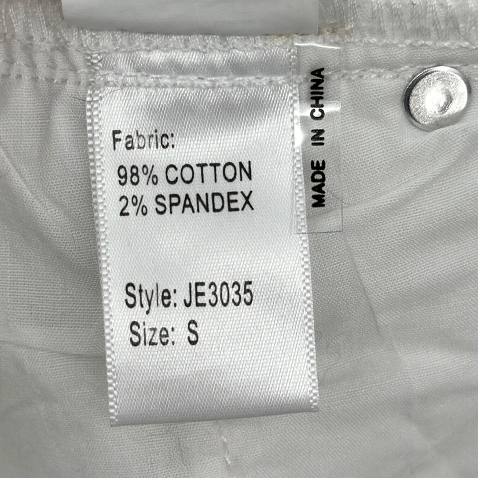 Elan White Distressed High Waisted Frayed Hem Denim Shorts Womens Small - Image 4 of 4