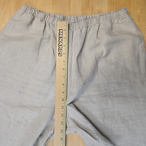 J Jill 100% Linen Pants Womens Size Large Pull On Elastic High Waisted Cropped - Imagen 4 de 8
