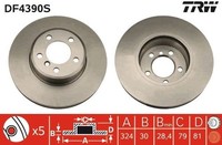 2 X Bremsscheibe TRW DF4390S FüR BMW 7Er