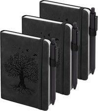 3 Pack Pocket Journaling Notebooks, A6 Small Notebook Total 360 Pages Journaling