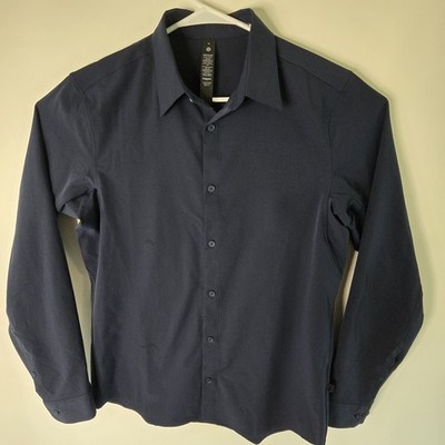 Lululemon New Venture Slim-Fit Long-Sleeve Shirt Mens Medium Blue Performance 