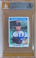 JAY BUHNER SIGNED 1987 COLUMBUS CLIPPERS TCMA ROOKIE #19 BAS BGS 10 AUTOGRAPH