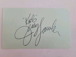 JERRY “THE KING ” LAWLER - WWF - WWE - AWA - SIGNED 3x5 Index Card USWA MEMPHIS 