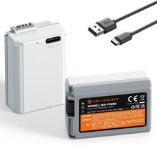 K F Concept 2Pack NP-FW50 Battery w/ Type-C Fast Charging for Sony A6000 ZV-E10