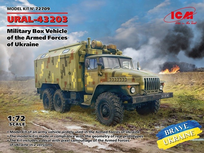 Icm 72709 - 1:72 Ural-43203, Military Box Vehicle of the Armed Forces of Ukraine