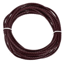 Braided Leather Cord 4mm Bolo Cord Rope for Jewelry Making 5m, Wine Red
