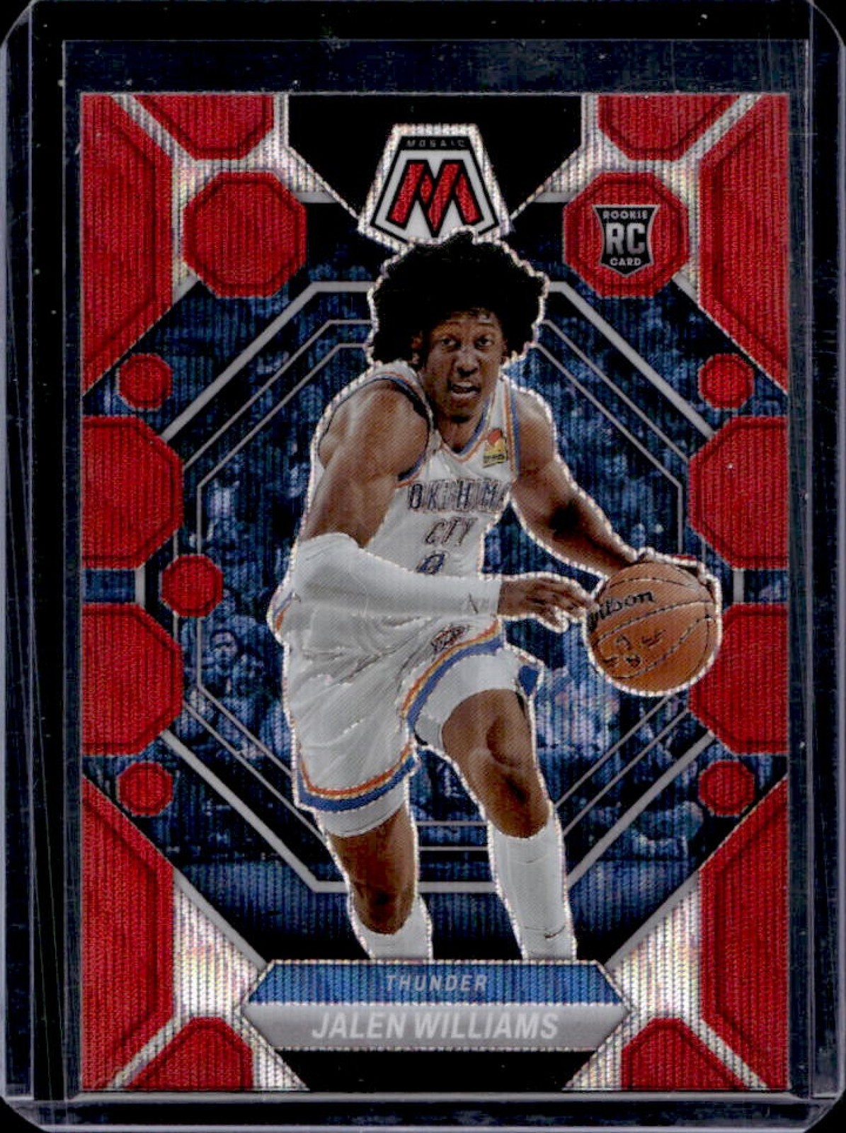 2022-23 Panini Mosaic Jalen Williams RC Red Wave Rookie #217 Thunder