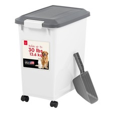 Airtight Pet Food Storage Container 30 Lbs Dog Cat Food Bin Scoop Included