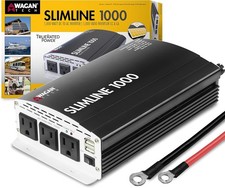 Wagan 1000W Car Power Inverter 2500W Peak 12V 110V 3 AC USB Slim