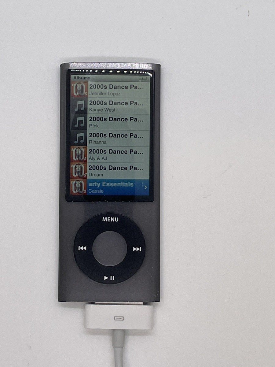 Apple iPod Nano 5th Gen, 8gb black, 783 Pop, 2000s Dance. WORKS