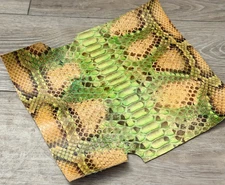 Honey Green Burmese Python Genuine Snake Leather real hide snake skin Rattle 166