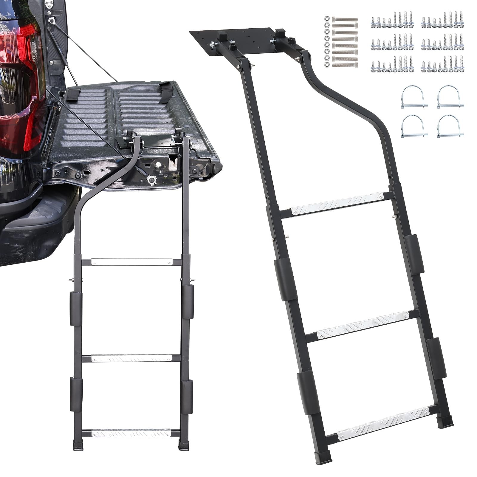 Tailgate Ladder Universal Fit, Easy Access Truck Bed Steps for Pickup Trucks ...