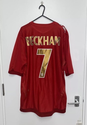 England 2006-08 Auswärts Fußball Trikot - David Beckham 7 - XL .