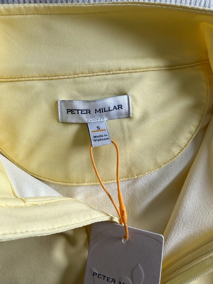 Pullover Peter Millar 2025 U.S. Open amarillo Perth melange rendimiento cuarto cremallera Foto 4 de 4