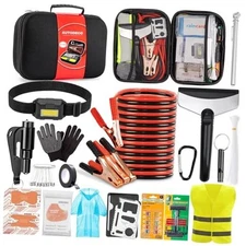  Roadside Emergency Kit Car Safety Kit with Jumper Cables Car Kits for Black