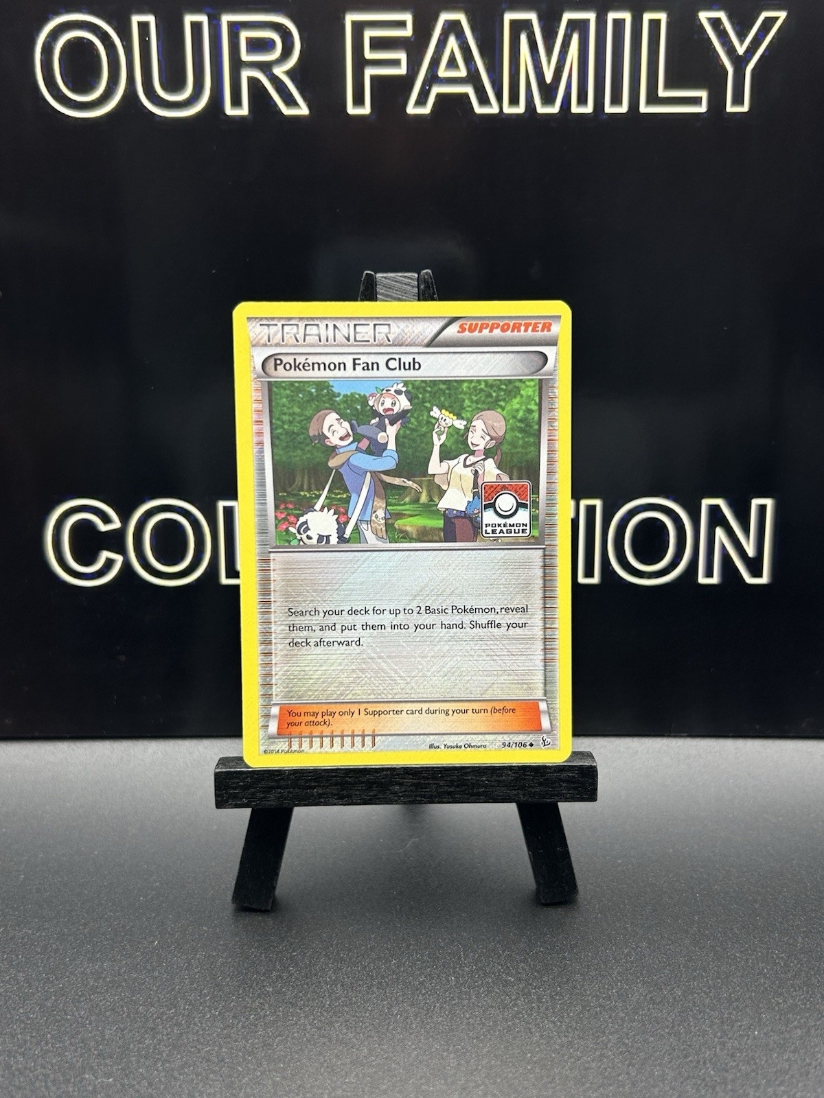 Pokémon League Stamp Trainer Fan Club 94/106 Flashfire Promo Holo Rare Card LP