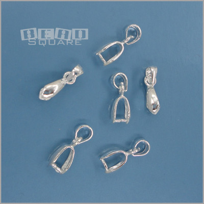 6PC Solid Sterling Silver Arrow Pinch Pendant Bail Clasp Connectors ~13mm #33408