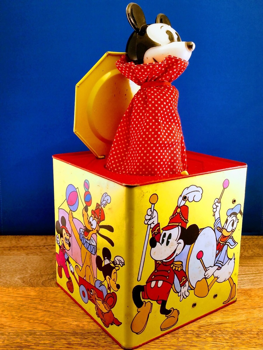 Disney Carnival Toys Mickey Mouse Jack In The Box Vintage Toy Metal Walt Disney