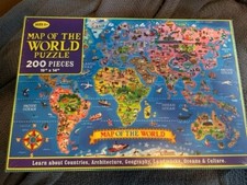 Map Of The World Puzzle 200 Pieces 19x14 still in shrink wrap SEALED-New