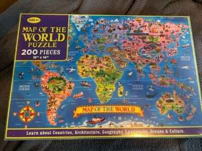 Map Of The World Puzzle 200 Pieces 19x14 still in shrink wrap SEALED-New