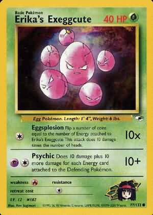Pokemon Gym Heroes Card  77/132 Erika's Exeggcute
