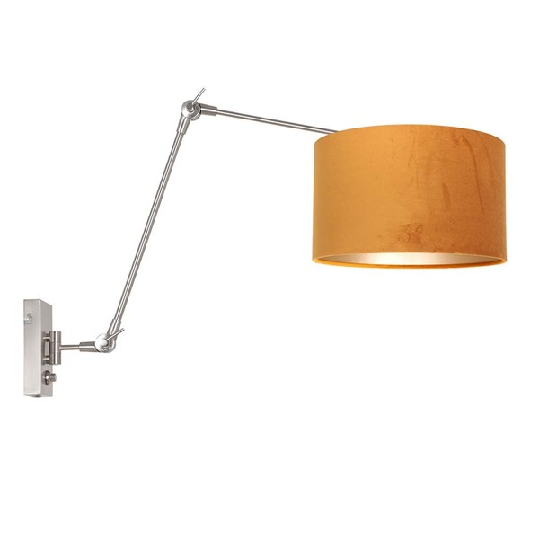 Wandlampe Schlafzimmerleuchte Gelenkleuchte Verstellbar Stahl Textil Gold Kabel-image