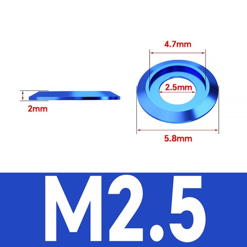 M2 - M8 eloxiertes Aluminium Linsen-/Knopfschraube Schraubenscheiben - 11 Farben - Bild 18 von 82