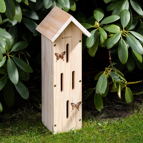 Abri pour papillons - Hôtel insecte en bois cabane 41 x 14,5 x 13 cm - Photo 6/7