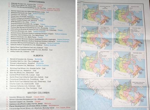 1972 LARGE VINTAGE MAP OF CANADA MINERALS OIL GAS FIELDS ALBERTA COAL MINES - Picture 3 of 12