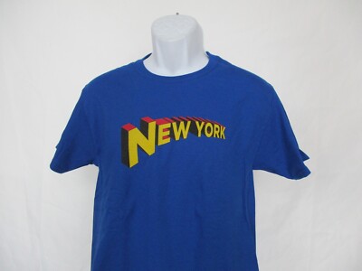 State of New York - Superhero in 3D Blue T-Shirt Men s Sizes S - 3XL  NEW