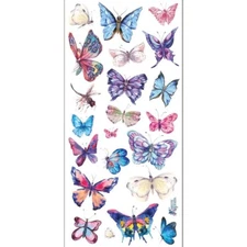 Violette Stickers - Watercolor Butterfly - 1 Sticker Sheet for Scrapbooking