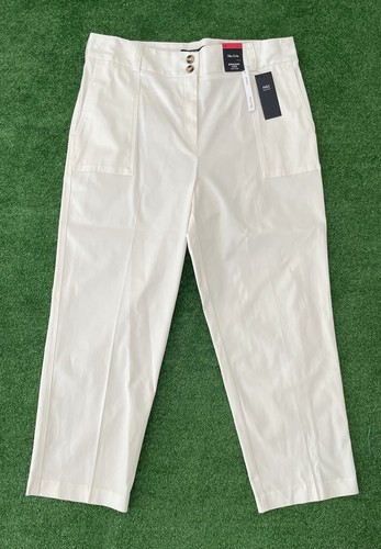 M\u0026S Womens Trousers White Straight High 