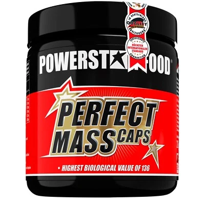 POWERSTAR FOOD PERFECT MASS CAPS | Stärkster Aminosäuren Komplex HOCHDOSIERT | 300 Kapseln