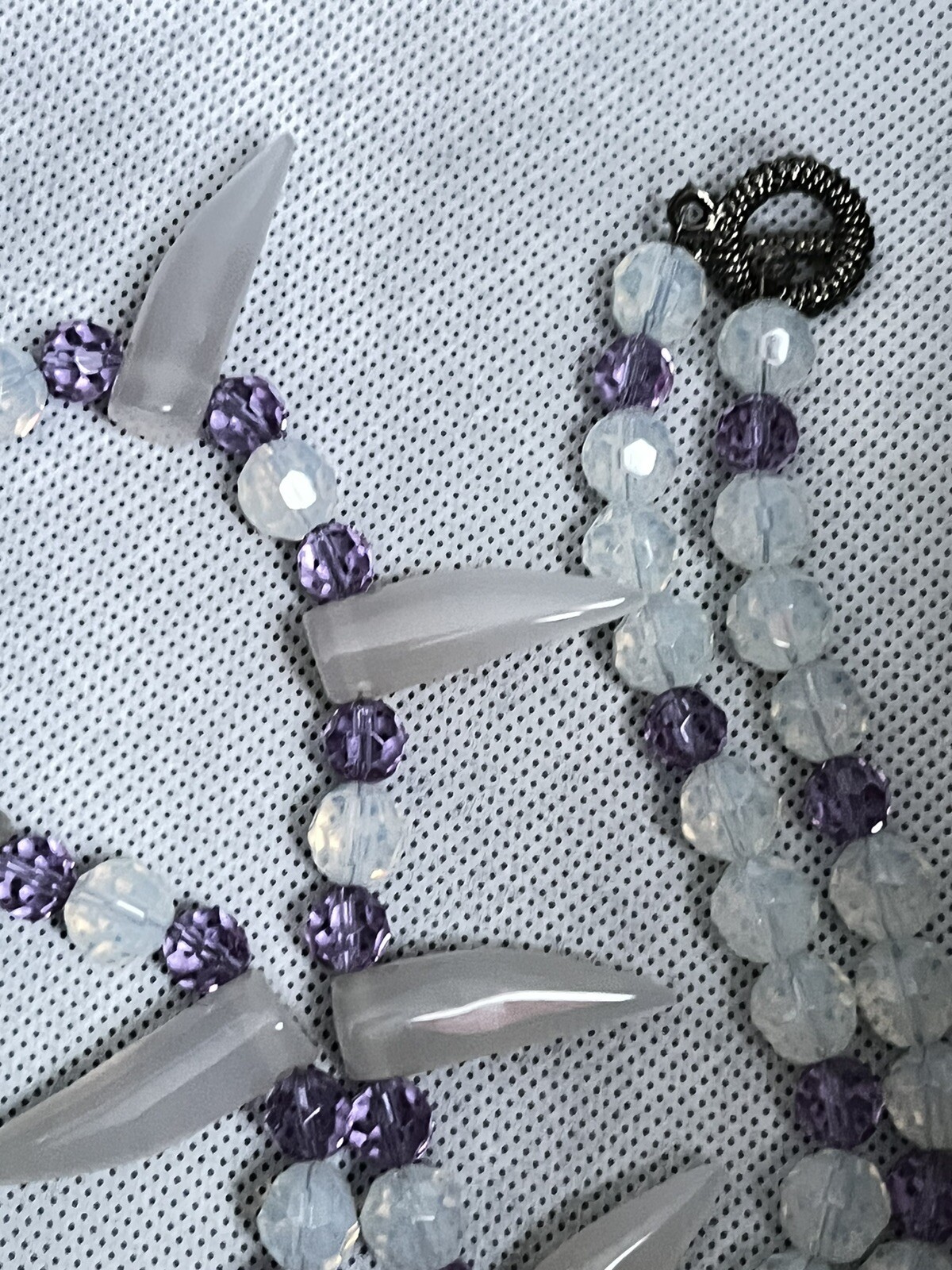 Faceted CRYSTAL Bead Quartz Statement Necklace 21… - image 7