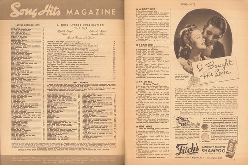 Song Hits Magazine July 1942 Harry James Betty Grable WWII Big Band Tangerine - Picture 3 of 6
