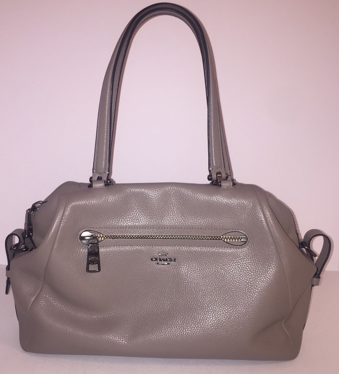 COACH 36560 Prarie Gray Pebbled Leather Shoulder Bag | eBay